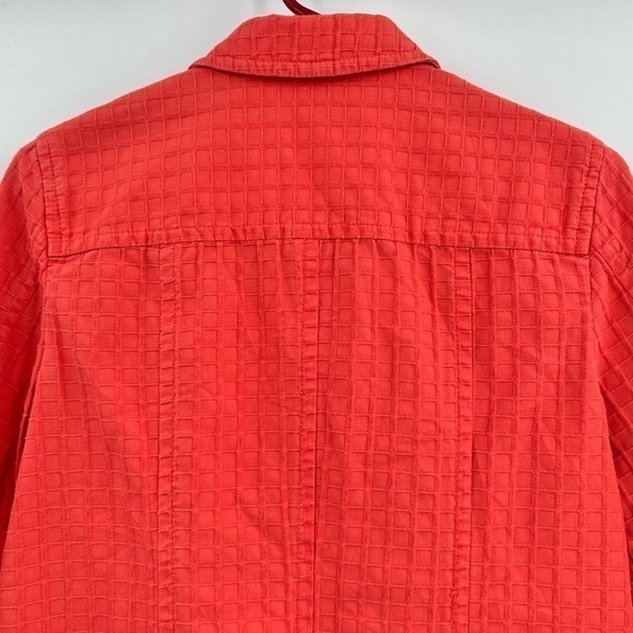 Coldwater Creek Women’s Red Orange Cotton Textured Jacket Size 8P - Picture 4 of 11